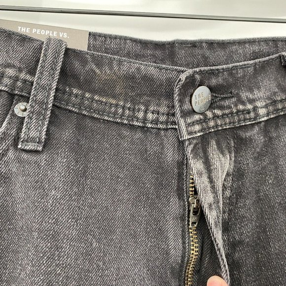 The People Vs. Men's Lithium Jeans Distressed sz 34 Wasted Black Bandana Cropped - Picture 4 of 10